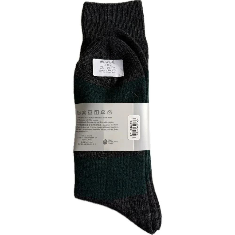 Anonymous ISM Socks Crew Made in Japan Cashmere Blend One Size Fits Most